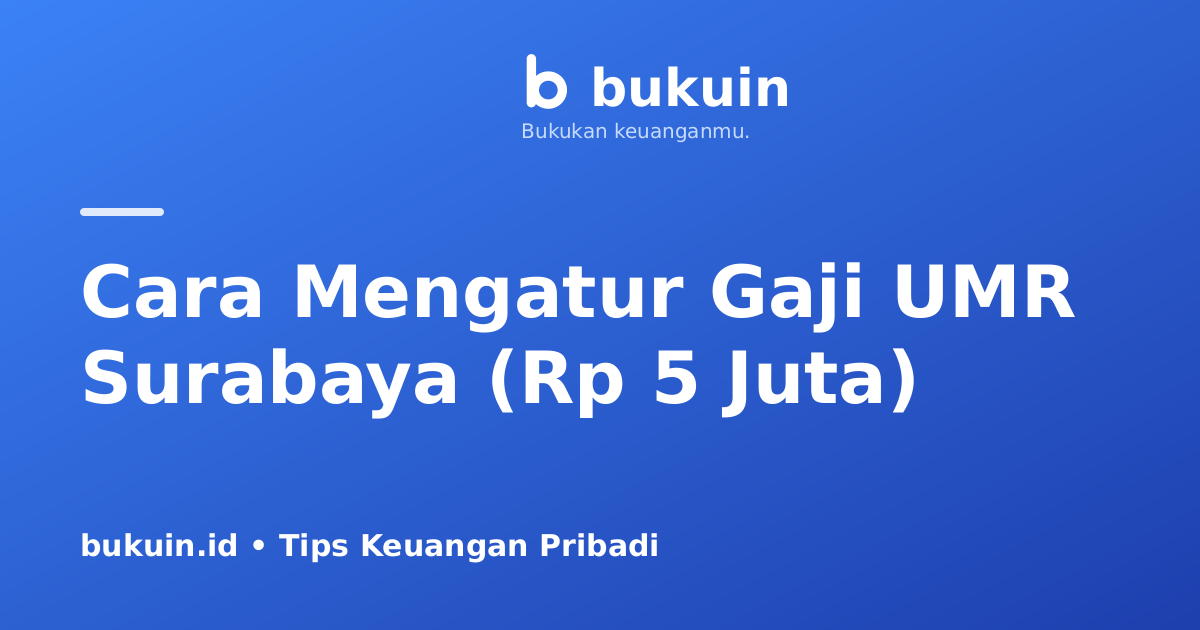 Cara Mengatur Gaji UMR Surabaya (Rp 5 Juta) Agar Cukup dan Tetap Menabung